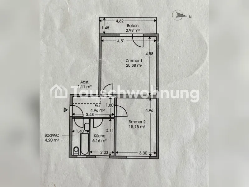 Tauschwohnung: Tausche 2 Zimmer wohnung gegen 3-4 Zimmer Wohnung in mitte — photo 1